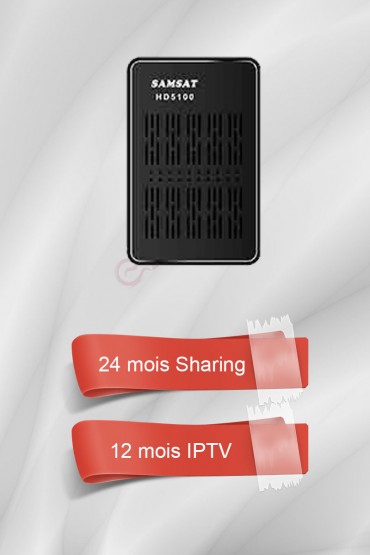 Récepteur Samsat 5100 HD Super + 24 mois Sharing et 12 mois IPTV tunisie