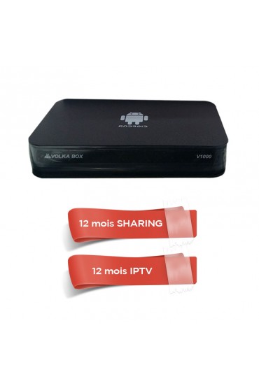 Récepteur Android VOLKA BOX + 12 mois IPTV Officiel + 12 mois SHARING tunisie